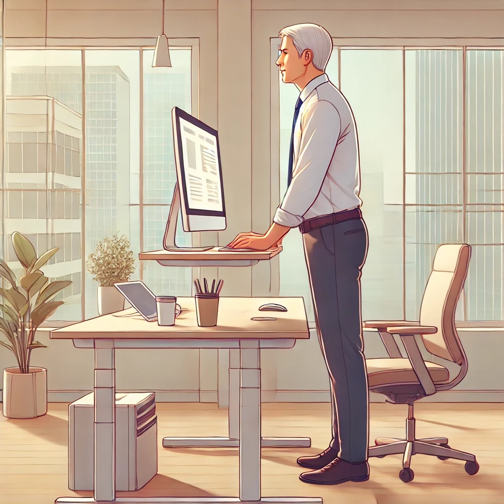 Standing when working reduces the risks of sitting